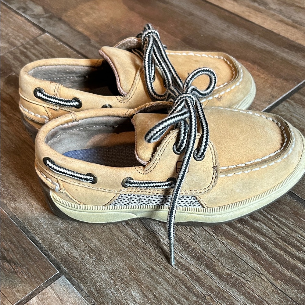Kids Sperry tan intrepid Boat Shoes